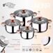 Bateria 8Pc Apta Para Inducción Colección San Ignacio Premium - Nona Bateria 8Pc Apta Para Inducción Colección San Ignacio Premium - Nona Cromo