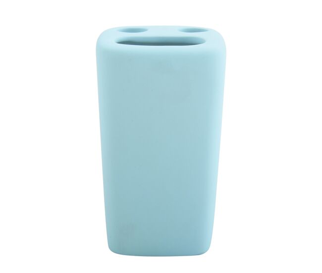 Vaso de cerámica haití para cepillo de dientes, color azul claro - msv.