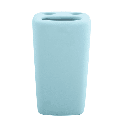Vaso de cerâmica do Haiti para escova de dentes, azul claro - MSV.