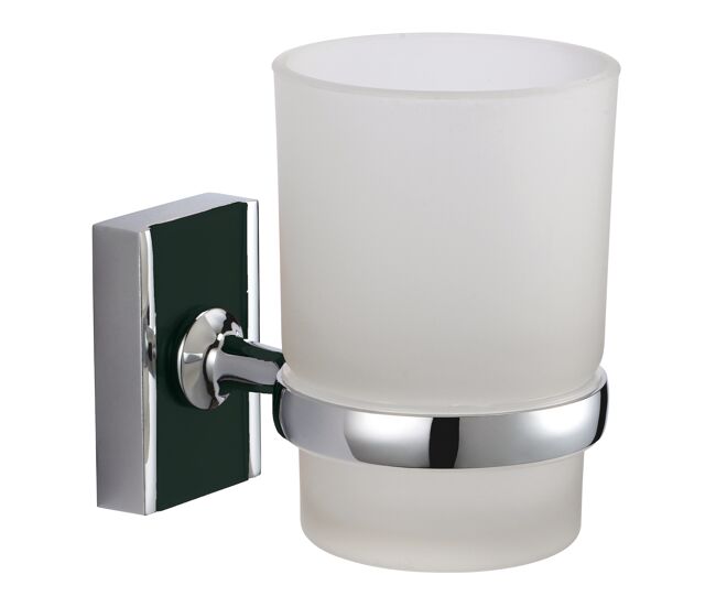 Portacepillos de dientes msv "alba" de zinc cromado 6,4 x 9,5 x 14,3 cm