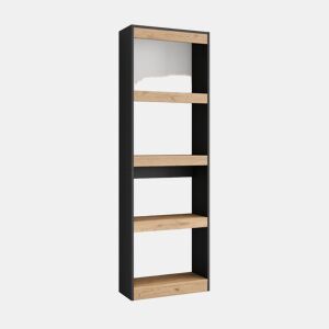Estante, prateleira , Livraria, Prateleira livros, 60x25x186cm, Sala de estar - Escritório, Sala de jantar, Estilo moderno, Carvalho e preto