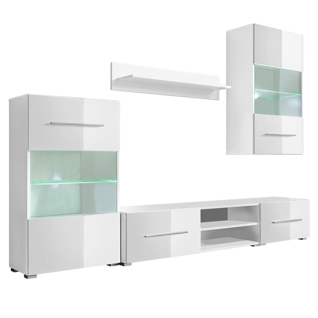 juego de muebles de salon 5 piezas con iluminacion led blanco