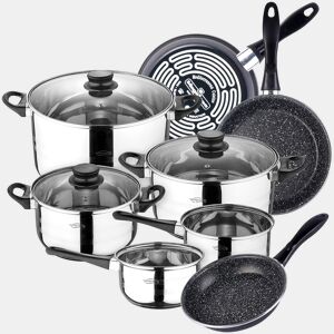 Bateria de cozinha 8 peças San Ignacio Toledo de aço inoxidável com jogo de patch (18x20x24 cm) MageFesa K2 Grassoso em aço esmaltado