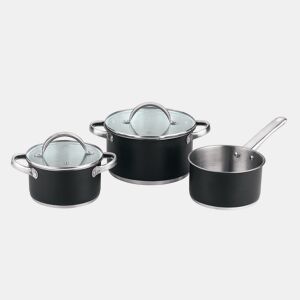 Bateria de cozinha 5 pzs (2 cxtapa + panela) cxrevestimineto aço htr em redonda