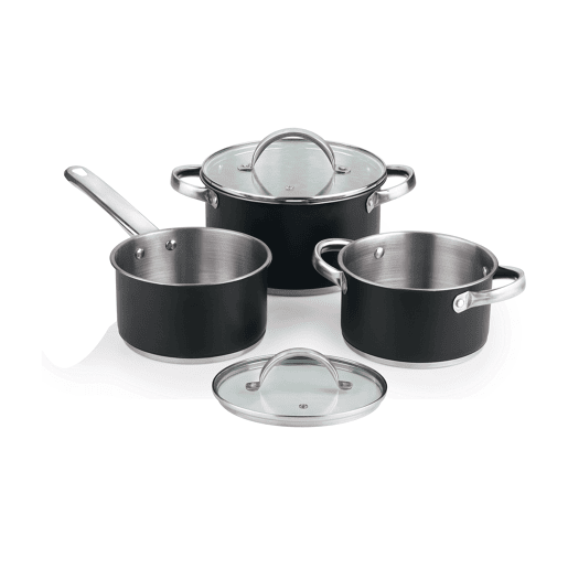 Bateria de cozinha 5 pzs (2 cxtapa + panela) cxrevestimineto aço htr em redonda