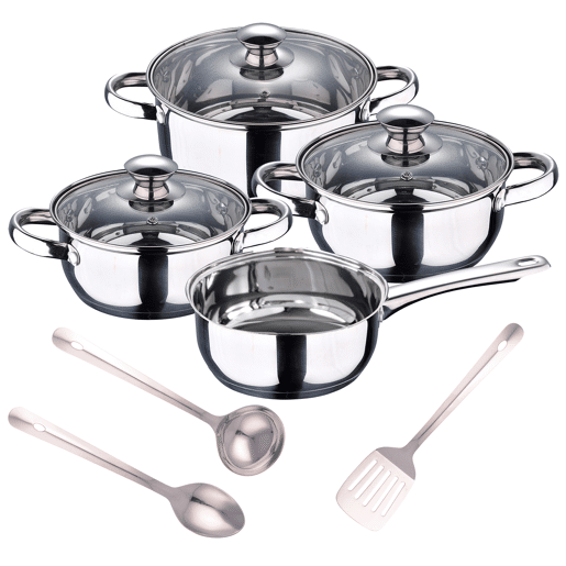 7 peças San Ignacio em aço inoxidável + conjunto de 3pcs utensílios de cozinha em aço inoxidável 7 peças San Ignacio em aço inoxidável + conjunto de 3pcs utensílios de cozinha em aço inoxidável