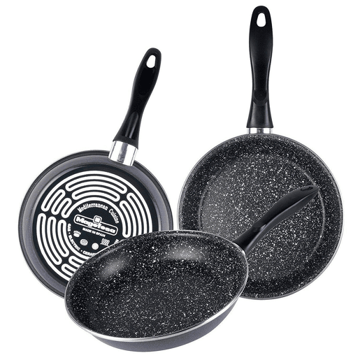 Bateria de cozinha 8 peças San Ignacio Dina de aço inoxidável com jogo de remendo (18x20x24 cm) MageFesa K2 Grasasso em aço esmaltado
