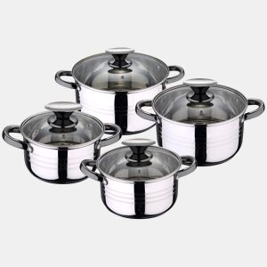 Bateria 8pc Aço inoxidável Adequado para a coleção de hita de indução