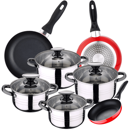 Bateria 8pc Aço inoxidável adequado para indução + 3 panelas 16x20x24 cm San Ignacio Bateria 8pc Aço inoxidável adequado para indução + 3 panelas 16x20x24 cm San Ignacio