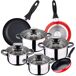 Bateria 8pc apta para inducción + 3 sartenes Bateria 8pc apta para inducción + 3 sartenes Multicolor