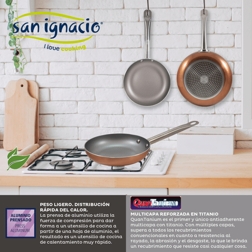 Bateria de cozinha 12 peças San Ignacio Cassel em aço inoxidável com jogo de patch (18x22x26 cm) San Ignacio Optimum Plus em alumínio pressionado