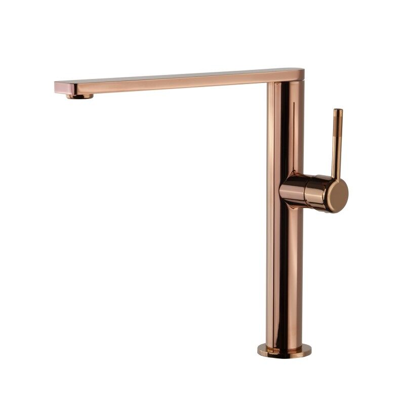 Grifo de Fregadero de Cocina Monomando de Líneas Rectas Dorado