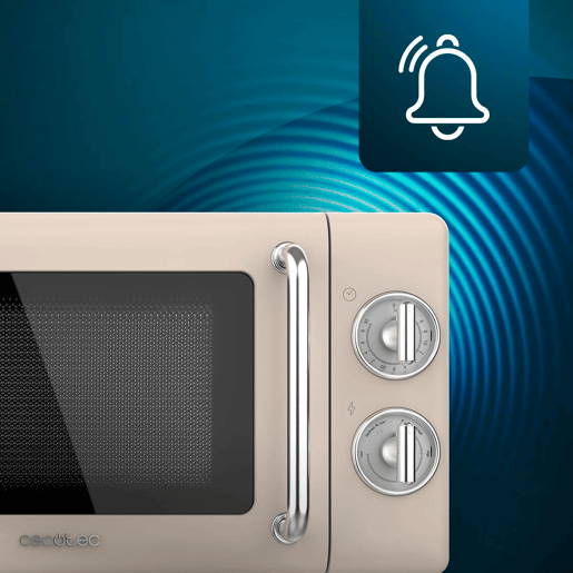 Cecotec ProClean 3010 Retro Beige Micro-ondas mecânico de 20 l e 700 W.