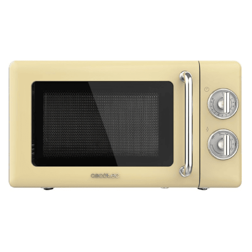 Cecotec ProClean 3110 Retro Yellow Micro-ondas mecânico com grill de 20 l e 700 W.