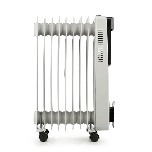 Blaupunkt BP1010 - Radiador a Óleo com 9 Elementos Radiantes 2000w. Termostato ajustável, termofusível de segurança, luz piloto acesa, rodas giratórias. Cor branca