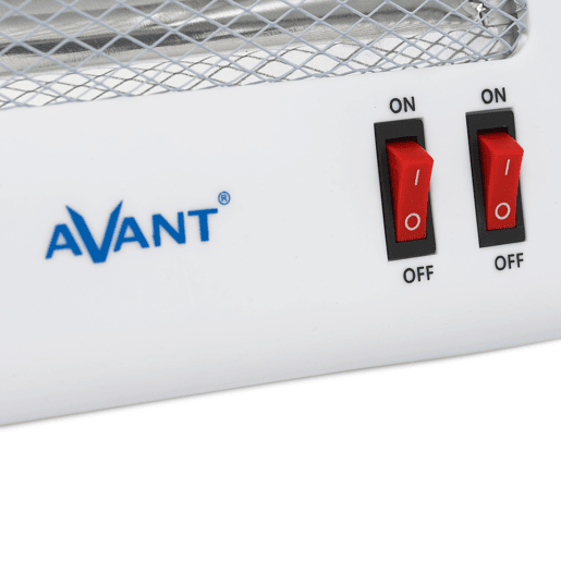 Avant AV7554 - Fogão Elétrico Quartzo com 2 Tubos, 800w com 2 Níveis de Potência: 400 W - 800 W. Interruptor Anti-tombamento, Proteção Térmica. Cor cinzenta