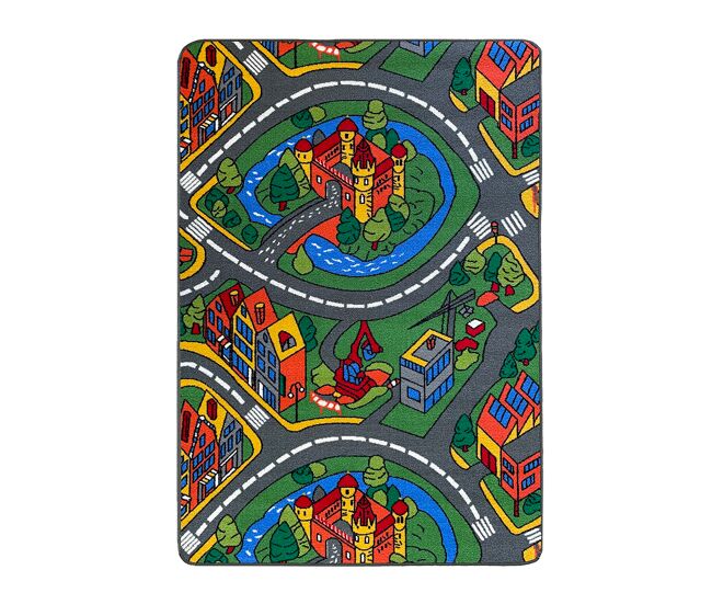 Acomoda textil – alfombra infantil ciudad carretera para jugar con coches. alfombra antideslizante, plegable y acolchada. (modelo a, 140x200 cm)