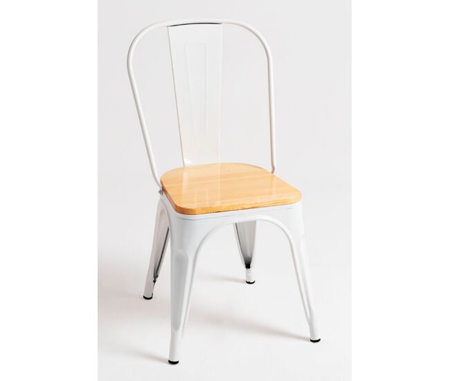 Pack 4 sillas torix madera natural - blanco