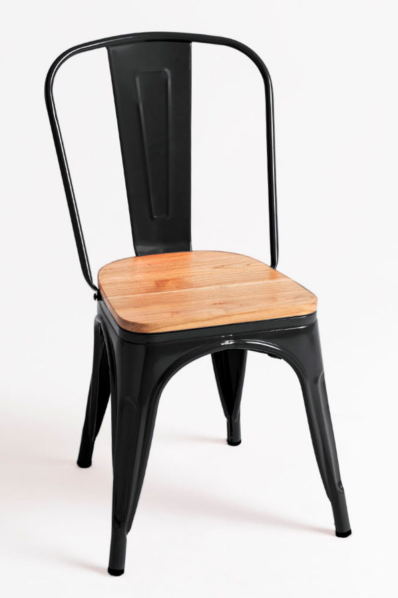 Pack 4 Sillas Torix Madera Natural Negro