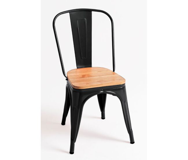 Pack 4 sillas torix madera natural - negro