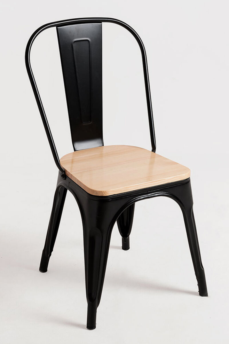 Pack 4 Sillas Torix Madera Natural Negro/ Gris