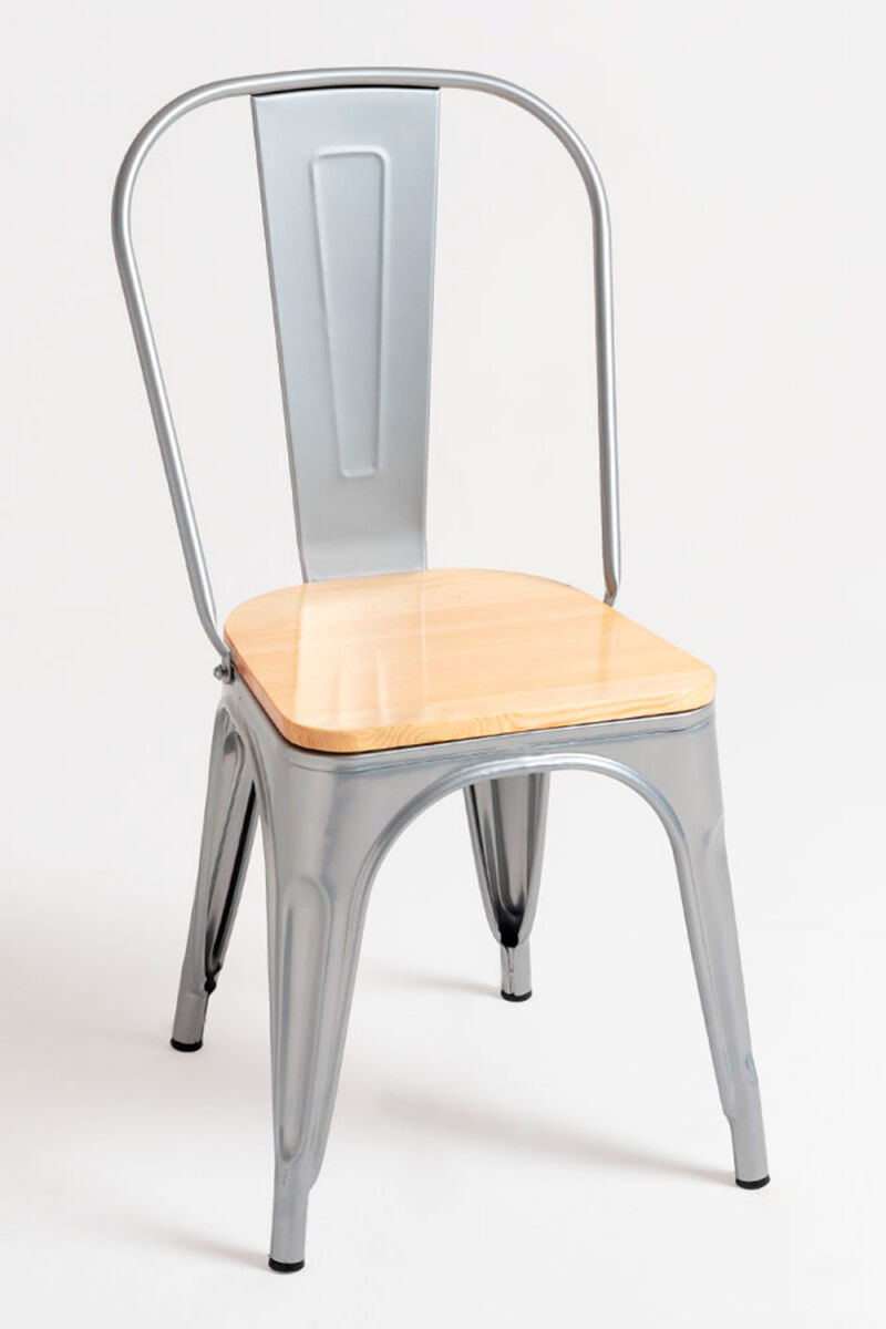 Pack 4 Sillas Torix Madera Natural Gris