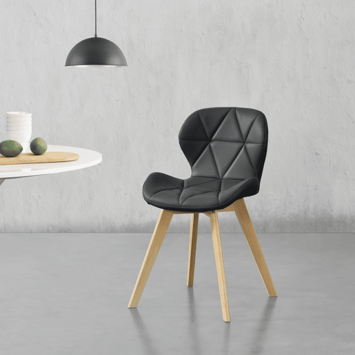 Cadeira de jantar Älmhult conjunto de 4 78x47x52 cm em pele sintética Preto en.casa