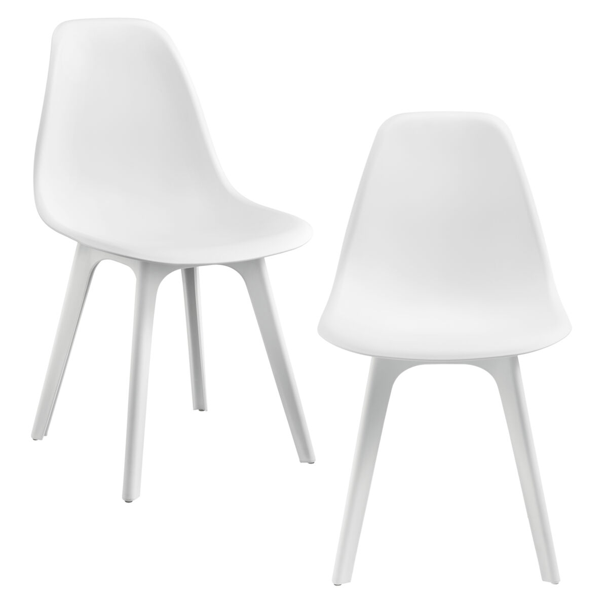 Set de 2 sillas de comedor Brevik diseño nórdico plástico