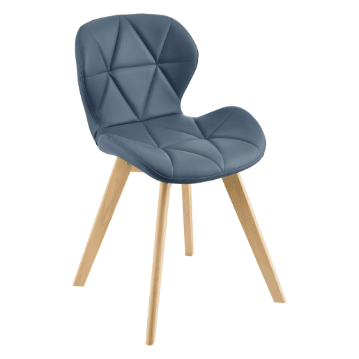 Cadeira de jantar Älmhult conjunto de 6 78x47x52 cm em pele sintética Azul en.casa