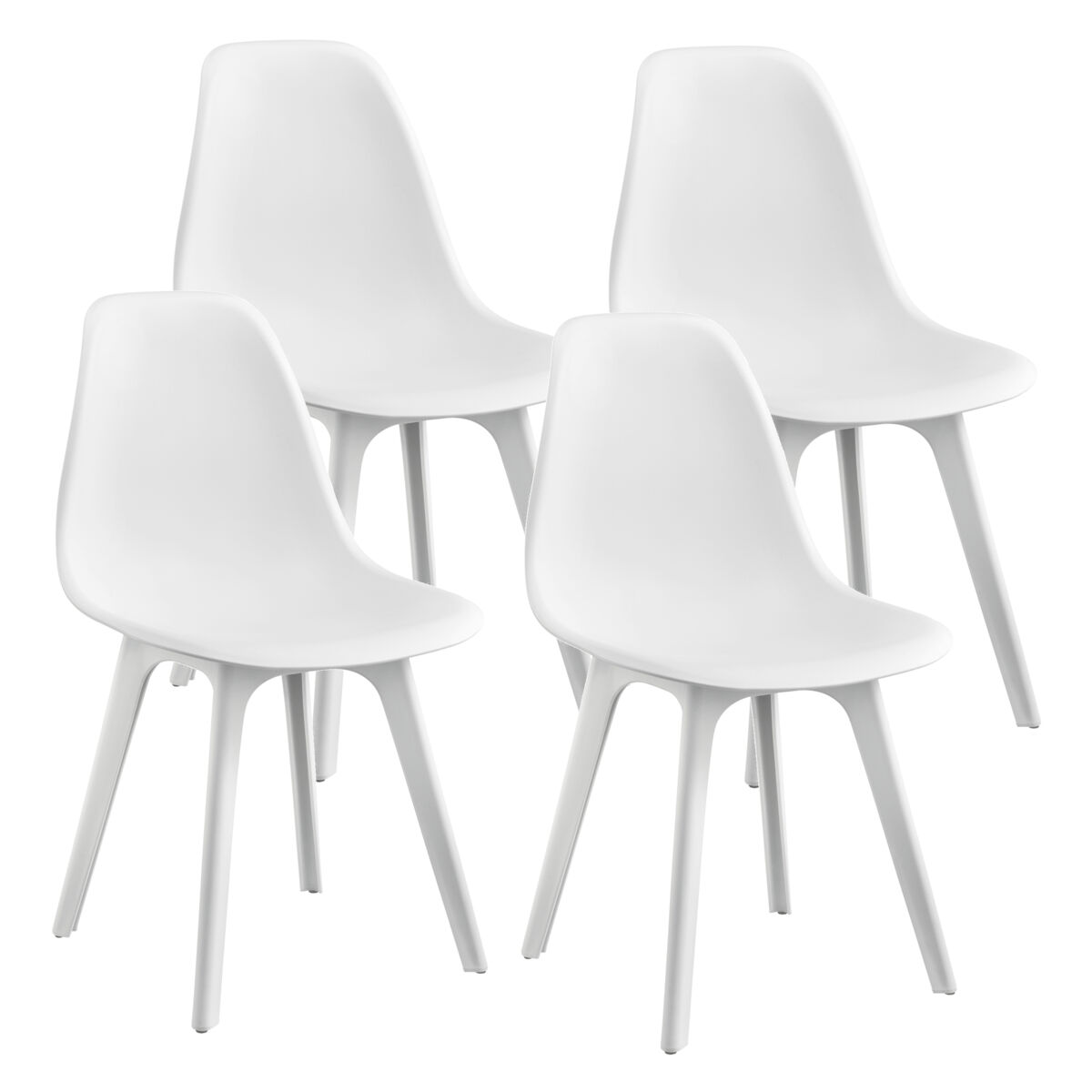 Set de 4 sillas de comedor Brevik diseño nórdico plástico