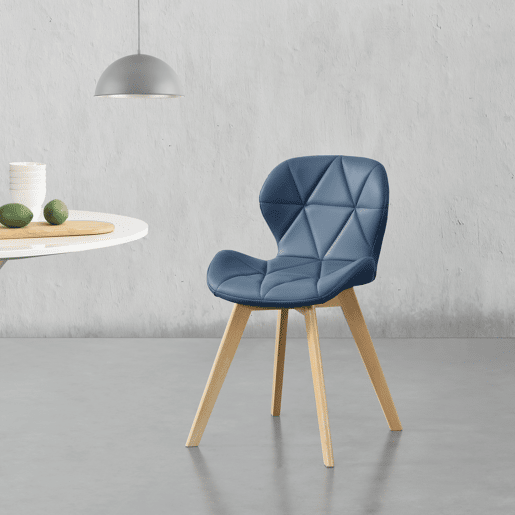 Cadeira de jantar Älmhult conjunto de 4 78x47x52 cm em pele sintética Azul en.casa