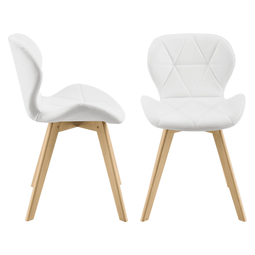 Cadeira de jantar Älmhult conjunto de 4 78x47x52 cm em pele sintética Branco en.casa