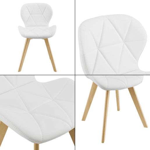 Cadeira de jantar Älmhult conjunto de 4 78x47x52 cm em pele sintética Branco en.casa