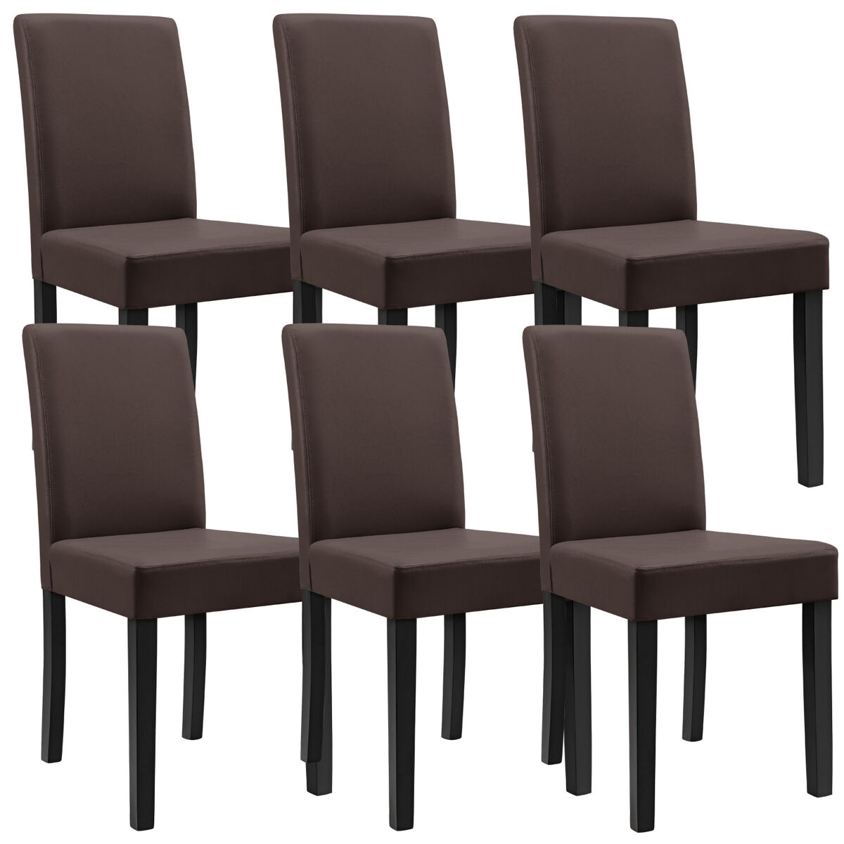 6 x sillas tapizadas de cuero sintético patas de madera