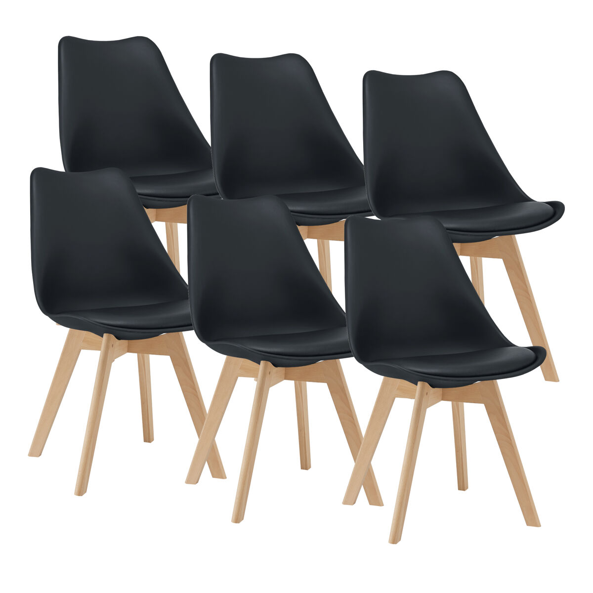 Set de 6x sillas de comedor Fläten estilo escandinavo madera