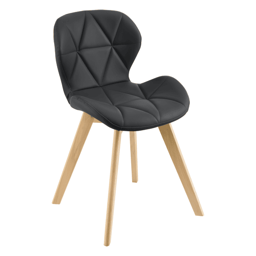 Cadeira de jantar Älmhult conjunto de 6 78x47x52 cm em pele sintética Preto en.casa