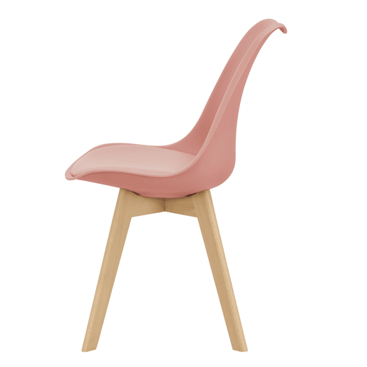 Conjunto de 4 cadeiras de jantar Fläten Pele sintética e pernas de faia 82x49x54cm Cor-de-rosa en.casa