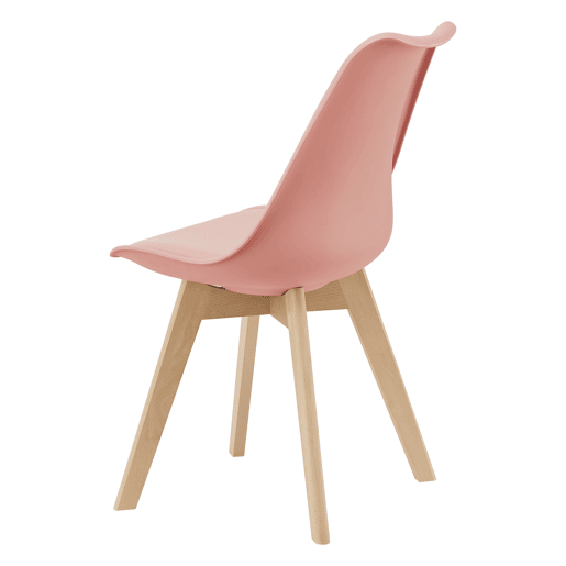 Conjunto de 4 cadeiras de jantar Fläten Pele sintética e pernas de faia 82x49x54cm Cor-de-rosa en.casa