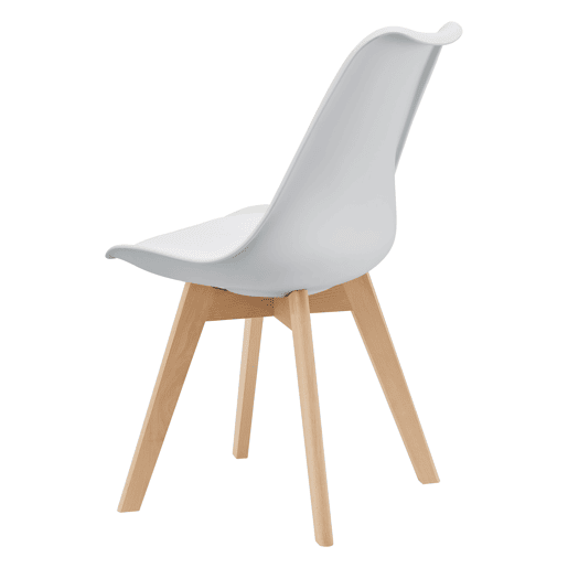 Conjunto de 6 cadeiras de jantar Fläten Pele sintética e pernas de faia 82x49x54cm Branco en.casa