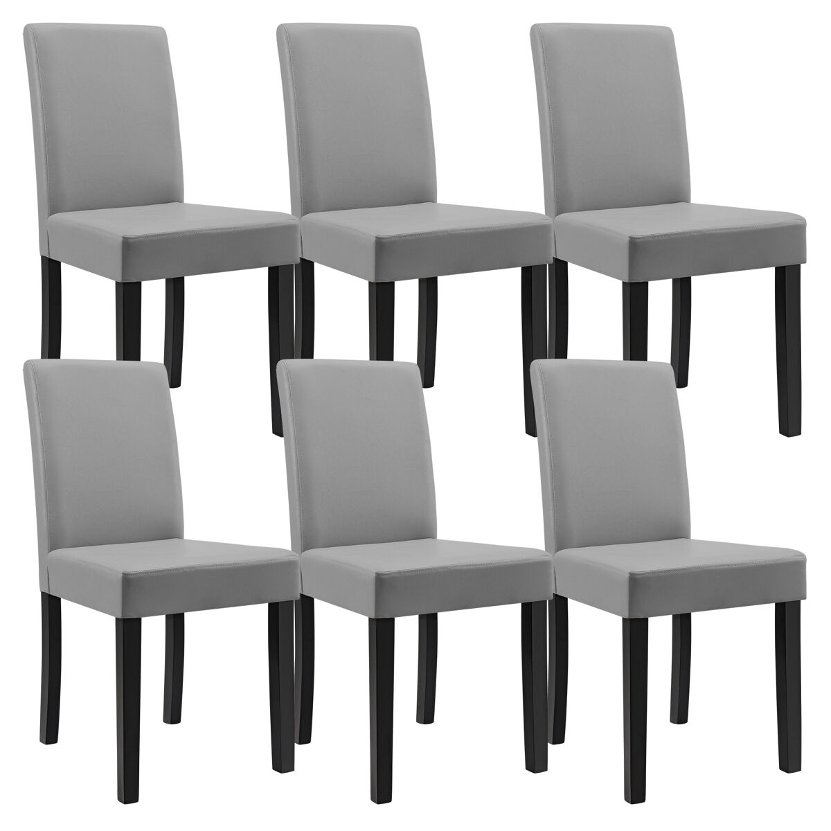 6 x sillas tapizadas de cuero sintético patas de madera