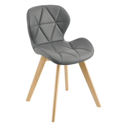 Cadeira de jantar Älmhult conjunto de 6 78x47x52 cm em pele sintética Cinzento en.casa