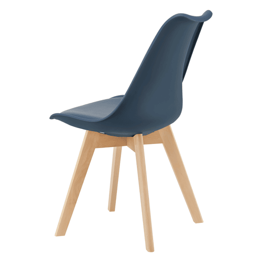 Conjunto de 6 cadeiras de jantar Fläten Pele sintética e pernas de faia 82x49x54cm Azul en.casa