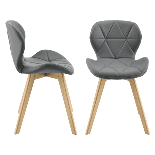 Cadeira de jantar Älmhult conjunto de 4 78x47x52 cm em pele sintética Cinzento en.casa