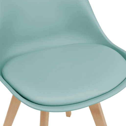 Conjunto de 6 cadeiras de jantar Fläten Pele sintética e pernas de faia 82x49x54cm Verde menta en.casa