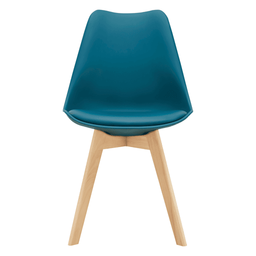 Conjunto de 6 cadeiras de jantar Fläten Pele sintética e pernas de faia 82x49x54cm Turquesa en.casa