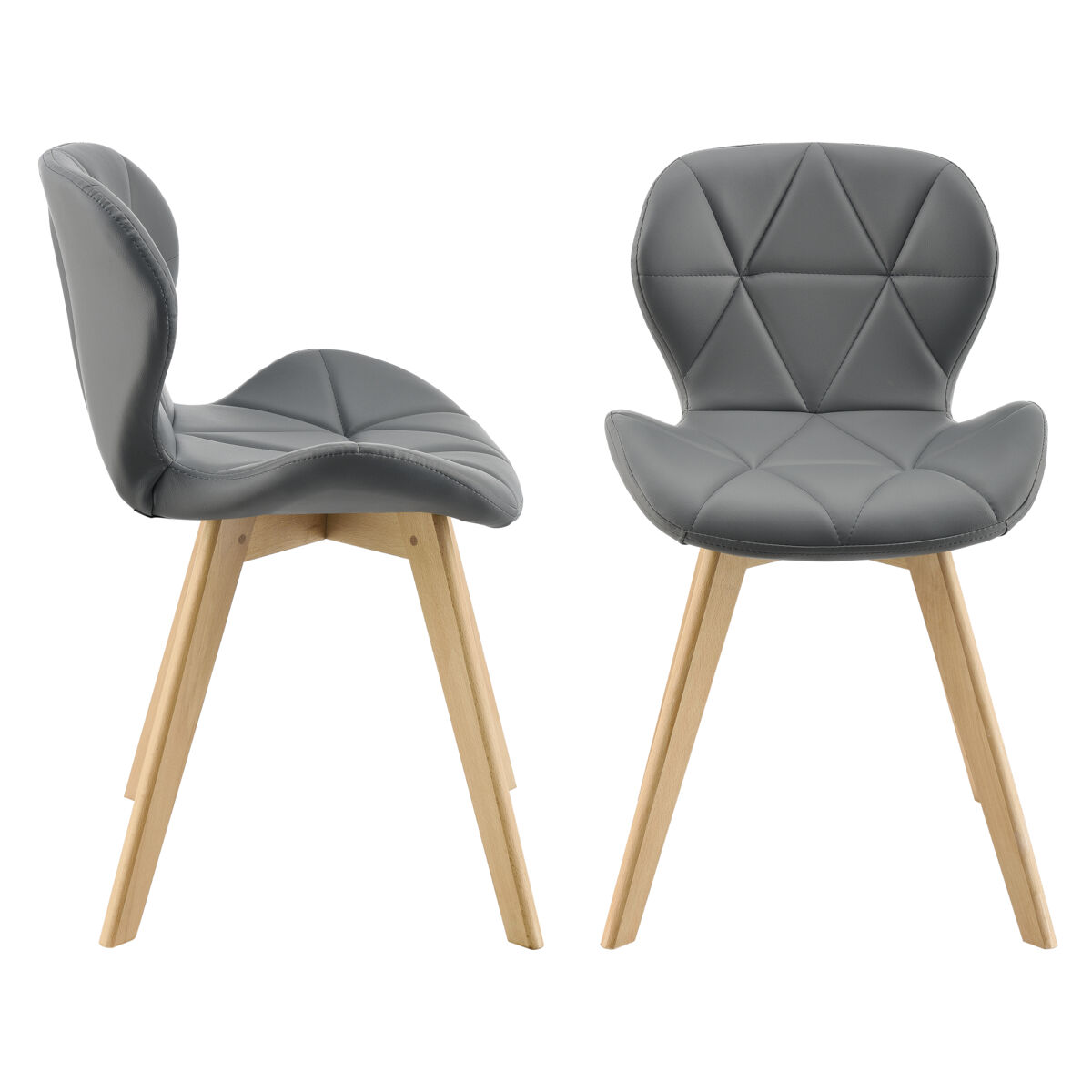 Conjunto de 2 sillas de comedor älmhult 78x47x52 cm - gris [en.casa]