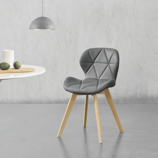 Cadeira de jantar Älmhult conjunto de 2 78x47x52 cm em pele sintética Cinzento en.casa