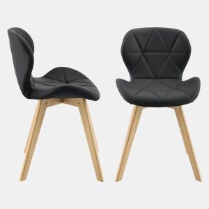 Cadeira de jantar Älmhult conjunto de 2 78x47x52 cm em pele sintética Preto en.casa