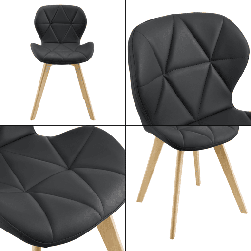 Cadeira de jantar Älmhult conjunto de 2 78x47x52 cm em pele sintética Preto en.casa
