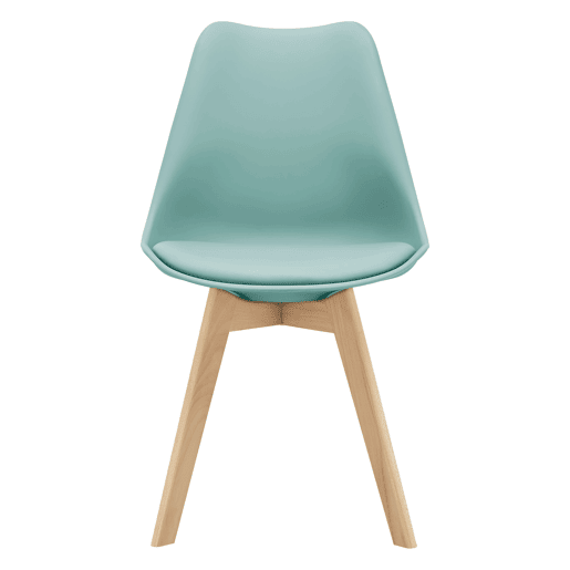 Conjunto de 2 cadeiras de jantar Fläten Pele sintética e pernas de faia 82x49x54cm Verde menta en.casa